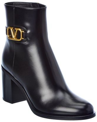 Valentino Vlogo 75 Leather Bootie