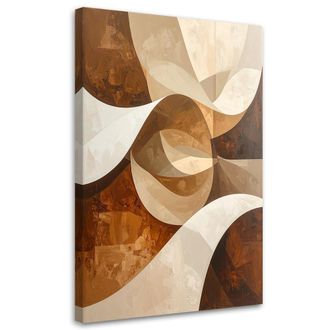 Feeby Impresi&oacute;n De Imagen, Figuras Abstractas En Tonos Beige, 80x120