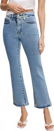 Good American Good Legs Crop Mini Boot Jean In Medium Blue Wash