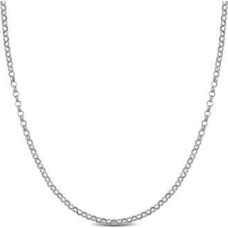 Delmar Rolo Link Chain Necklace, 1.50mm in White Gold at Nordstrom Rack