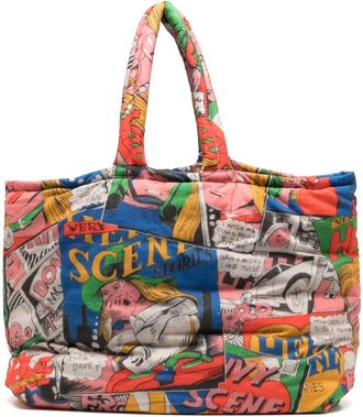 ERL Comics puffer maxi tote bag - men - pure cotton - One Size - Multicolour