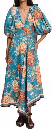 Alemais Fletcher Midi Dress In Blue