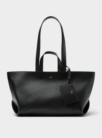 A.P.C. Womens Drummer black leather tote bag