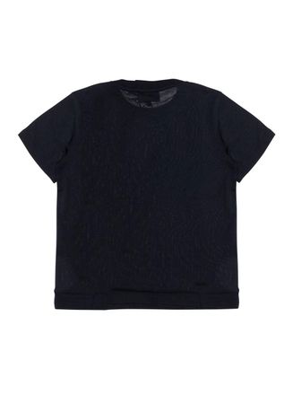 Emporio Armani Logo-Print Cotton T-Shirt - Black