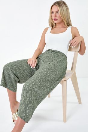 Roman Spot Print Stretch Culottes