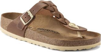 Birkenstock Womens Gizeh Braided Sandal In Cognac