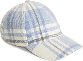 Woolrich Cappello da baseball a quadri - Bianco