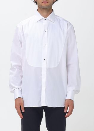 Canali Cotton Poplin Tuxedo Shirt with Plastron and French Collar
