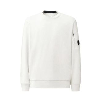 C.P. Company C.p. Company - Diagonal Raised Fleece Crewneck Lens Sweatshirt - Heren - Sweatshirts & Hoodies - Wit - Maat: L Fleece