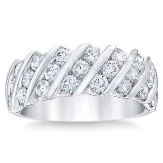 Pompeii3 Platinum 1 1/2ct Diamond Wedding Multi-Row Anniversary Ring