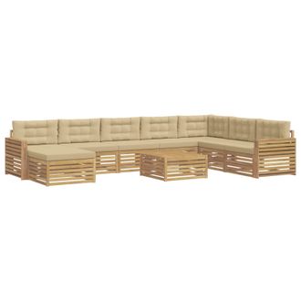 vidaXL Conjunto De Sof&aacute;s De Exterior 9 Uds. Y Beige Vidaxl
