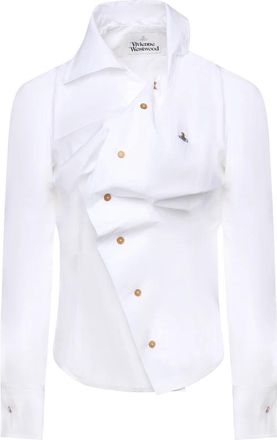 Vivienne Westwood Drunken Shirt - Dames - Overhemden - Wit - M - Katoen - Overhemden