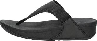 FitFlop Lulu Shimmerlux Teenpost Sandalen - Dames - Slippers - Zwart - 40 EU - Leer - Schoenen