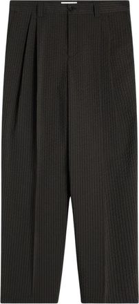 Maison Kitsun&eacute; Veelzijdige Geplooide Broek - Heren - Straight fit broeken - Groen - W42 - Katoen - Broeken