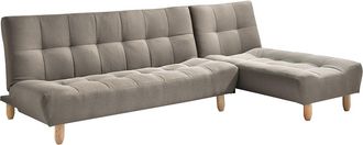 Vente-Unique Sof&aacute; cama modular de tela color topo ESTEBAN