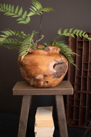 Kalalou Teakwood Urn