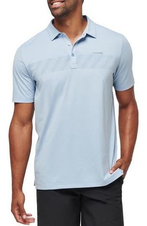 Travis Mathew The Heater Jungle Pyramid Chest Stripe Golf Polo in Heather Ash Blue at Nordstrom Rack, Size Small