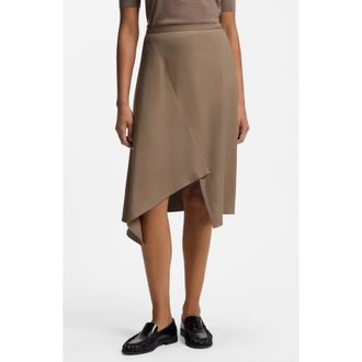 BOSS Voxana Asymmetric Skirt in Walnut at Nordstrom, Size 10