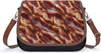 Generic Funny Food Fried Bacon Fashion Womens Crossbody Bags Novelty Handbag Shoulder Bag Purse