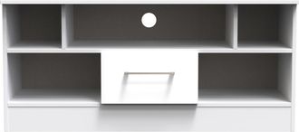 Welcome Furniture Wellington Ready Assembled TV Unit with 1 Drawer - White Matt & White - Welcome Furniture | TJ Hughes