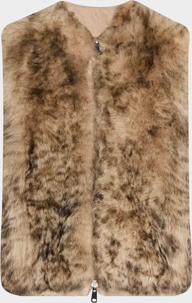 Brunello Cucinelli Reversible Lamb Shearling Zip Vest