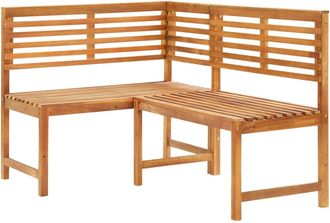 vidaXL Vidaxl - Banco De Esquina De Jard&iacute;n Madera Maciza De Acacia 140 Cm