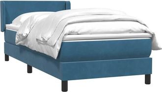 vidaXL Cama Box Spring Con Colch&oacute;n Terciopelo Azul Oscuro 90x210 Cm Vidaxl