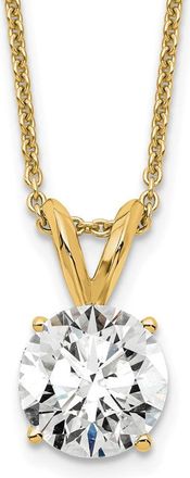 Diamond2Deal 14k Gold 1 Ct Lab Grown Diamond Round Solitaire Pendant Necklace 18