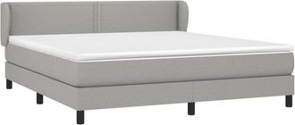 vidaXL Vidaxl - Cama Box Spring Con Colch&oacute;n Tela Gris Claro 180x200 Cm