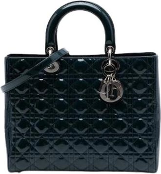 Dior Pre-owned Lady Handbag - Dames - Vintage Handtas - Blauw - ONE Size - Leer - Vintage