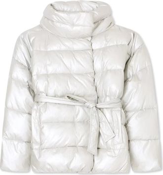 Emporio Armani Geweven Blouson Jack voor Vrouwen - Dames - Winterjassen - Wit - M - Jassen