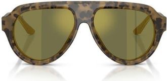 Ferrari 56mm Pilot Sunglasses in Brown Tortoise /Green Gold at Nordstrom
