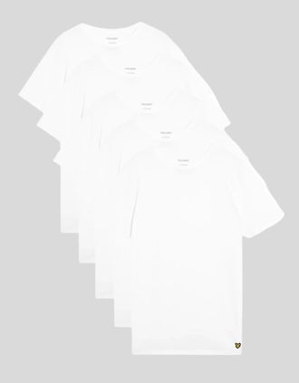 Lyle & Scott Lyle And Scott Mens 5-Pack Lounge T-Shirts - White - Size: 38