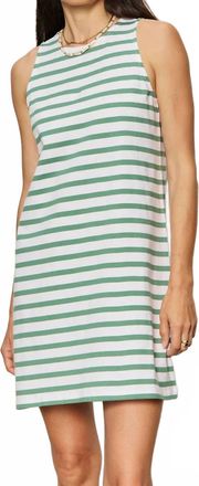 Sanctuary On The Yacht Shift Mini Dress In Green Juice White Stripe