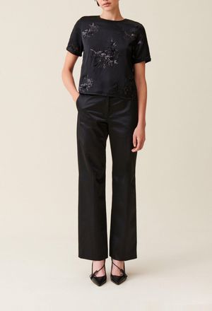 Claudie Pierlot Top noir sequins brod&eacute;s