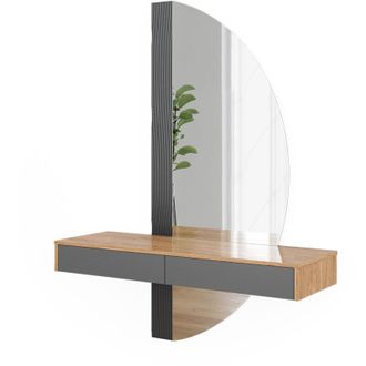 Vicco Tavolo da toeletta Melisa, Grigio, 120 cm con 2 cassetti