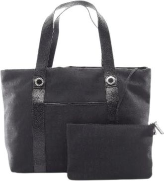 Bulgari Borsa Pre-owned in Tela e Pelle Logo Mania - - Pre-owned - Donna - Nero - ONE SIZE