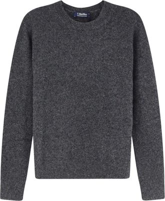 Max Mara S MAX Mara Truien - Dames - Ronde hals truien - Grijs - S - Wol - Truien & Vesten