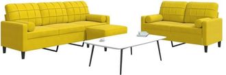 vidaXL Vidaxl - Juego De Sof&aacute;s Con Cojines 3 Piezas Terciopelo Amarillo