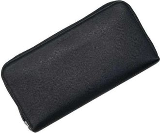 Prada Pre-owned Saffiano Long Wallet (Bi-fold) - Dames - Vintage Accessoires - Zwart - ONE Size - Leer - Vintage