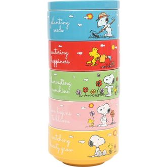 Peanuts Snoopys Garden Patch Stackable Stoneware Bowl Set in Assorted Colors at Nordstrom