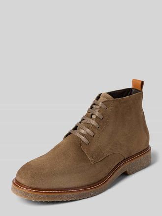 Marc O'Polo Schn&uuml;rschuhe aus Veloursleder in Taupe, Gr&ouml;&szlig;e 48