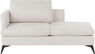 Beliani Beliani - Modern Left Hand Chaise Lounge Polyester Fabric Upholstery with Cushion Metal Legs Light Beige Sievoz