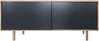 Decoclico Aparador de madera de mango natural y negro 2 puertas