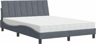 vidaXL Vidaxl - Cama Con Colch&oacute;n Terciopelo Gris Oscuro 120x200 Cm