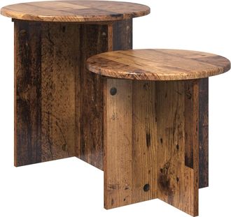 vidaXL Conjunto De Mesas Auxiliares 2 Uds. Madera Envejecida Vidaxl