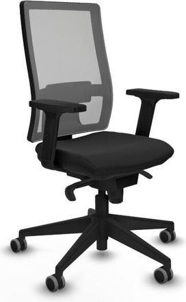 Piqueras y Crespo Horna sincro malla gris similpiel negro brazos 2D base piramidal ruedas 65mm engomadas