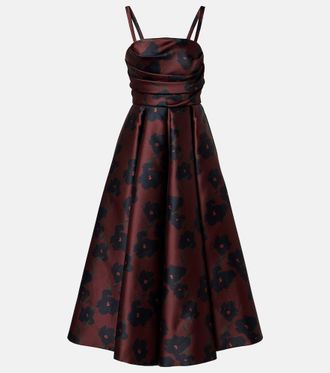 Emilia Wickstead Jannie floral draped bustier dress