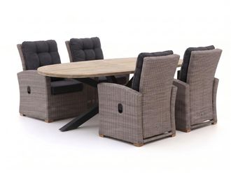 Intenso Furniture Intenso Mazzano/ROUGH-Y Ellips 200cm dining tuinset 5-delig verstelbaar