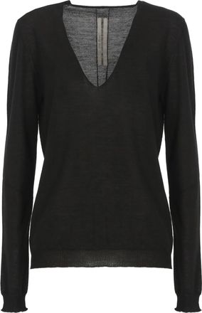 Rick Owens Black V Neck Fitted Top
